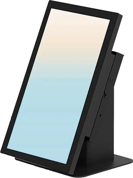 Self-order kiosk on a counter stand